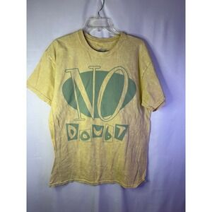 VINTAGE Y2K ALT PUNK No Doubt Band Graphic T Shirt Yellow Dye Large